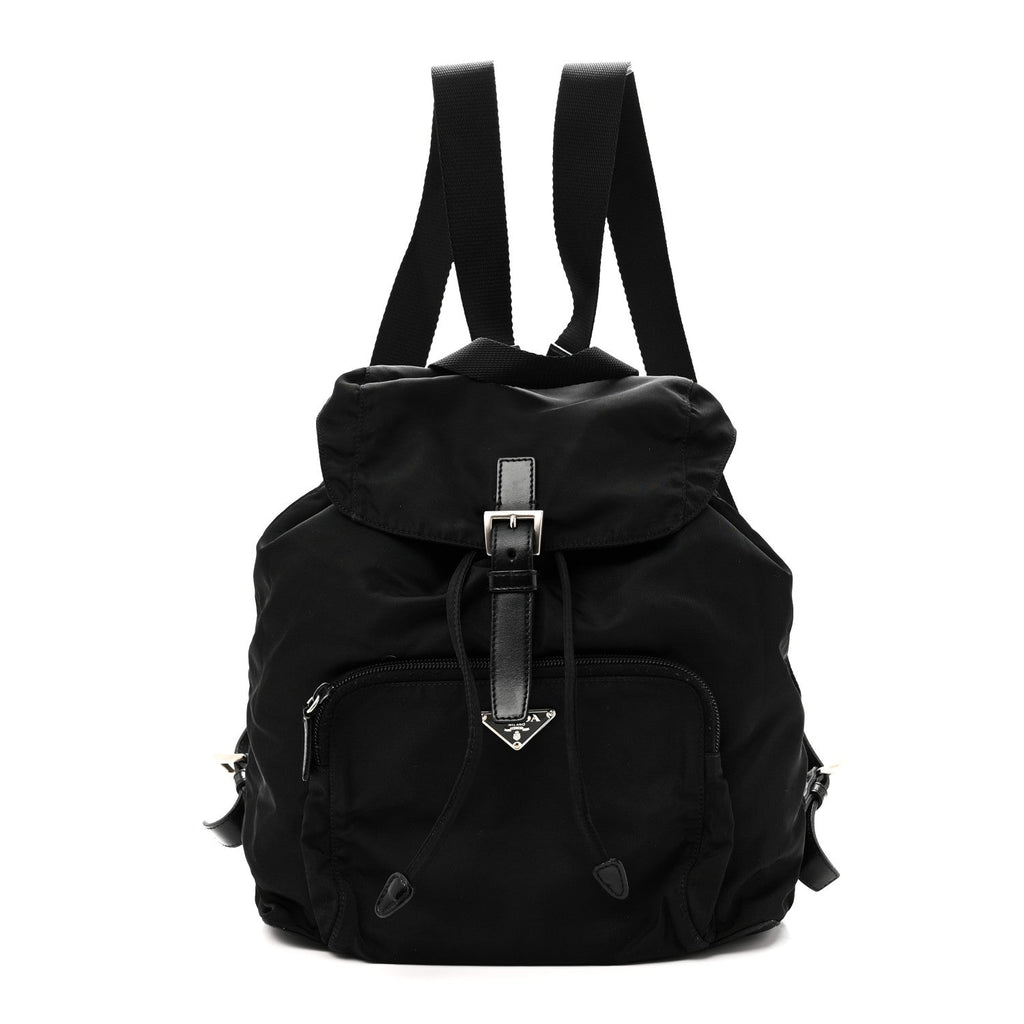 Prada Tessuto Nylon Vela Cinch Backpack Black