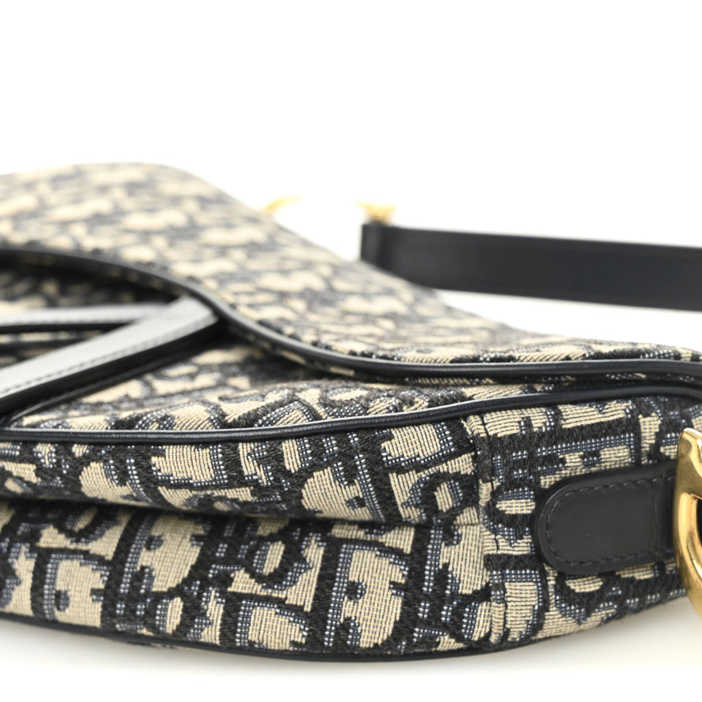 Christian Dior Oblique Saddle Bag Blue