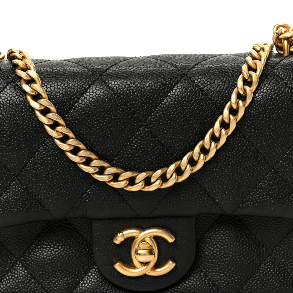 Chanel Caviar Quilted Mini Sweetheart Rectangular Flap Black