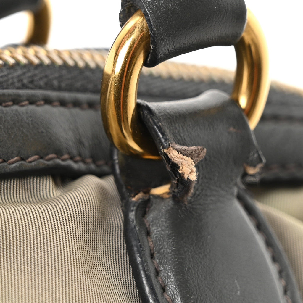 Prada Tessuto Nylon Soft Calf Shopping Tote Ardesia