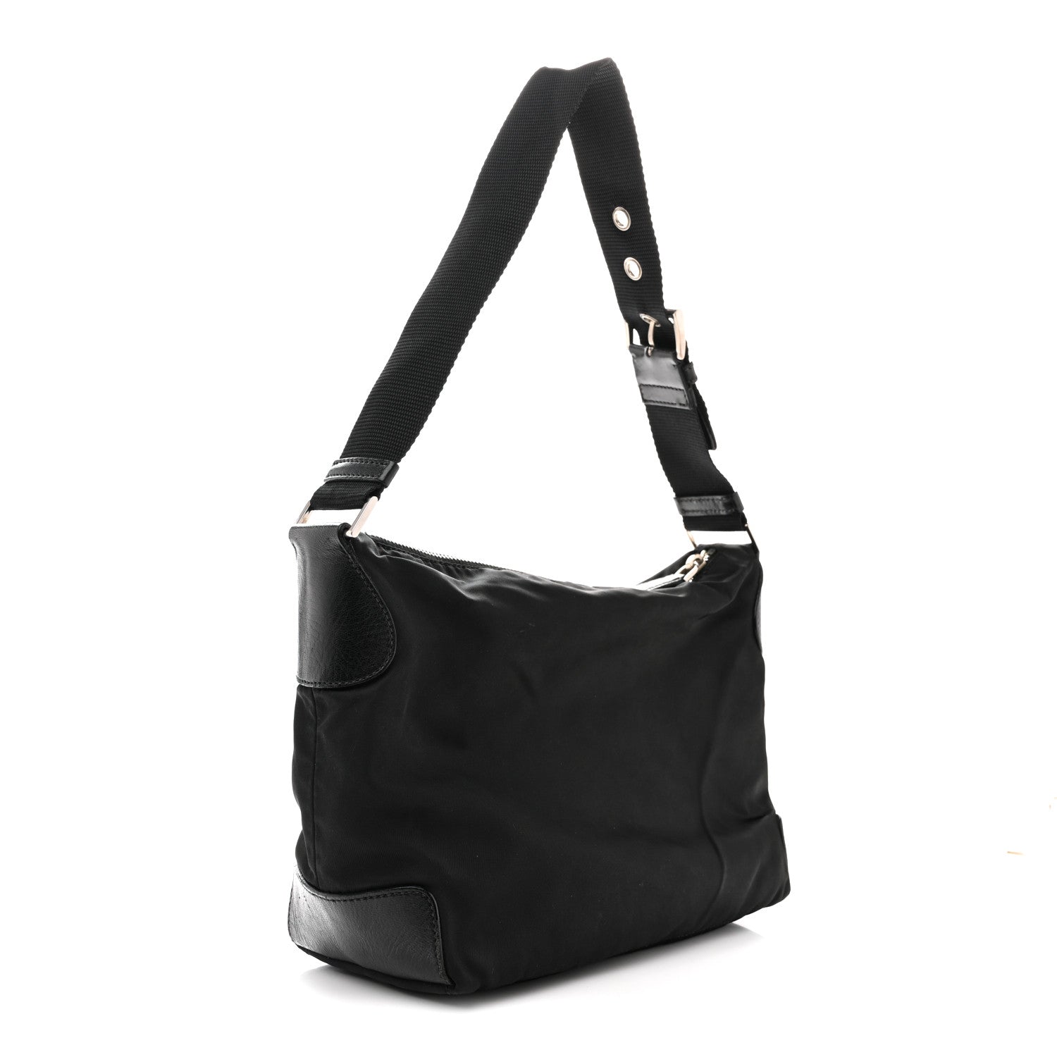 Prada Nylon Shoulder Bag  Black