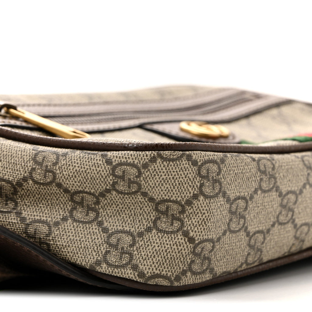 Gucci Soft GG Supreme Monogram Medium Ophidia Belt Bag Dark Brown