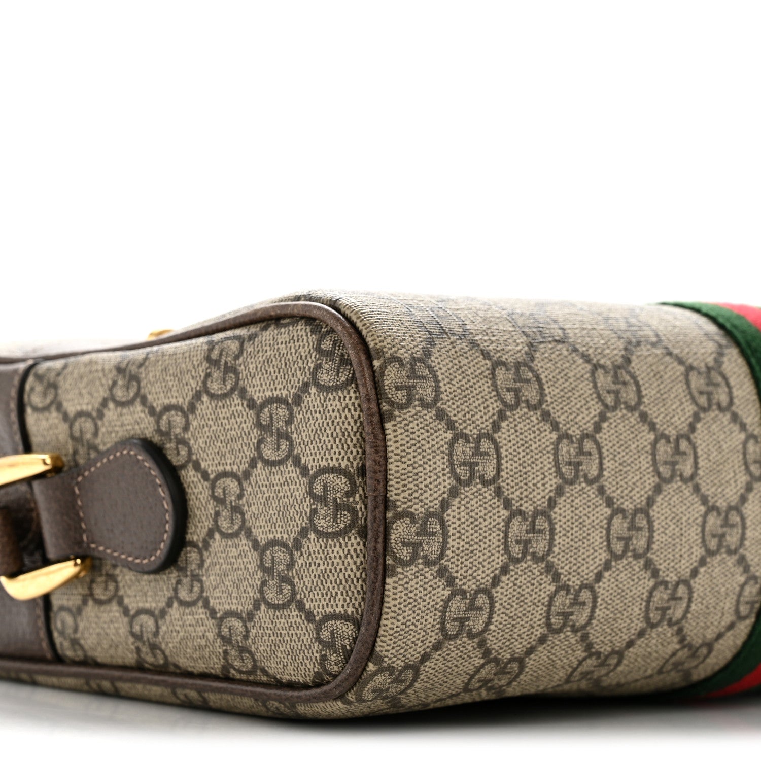 Gucci GG Supreme Monogram Web Small Ophidia Shoulder Bag Brown