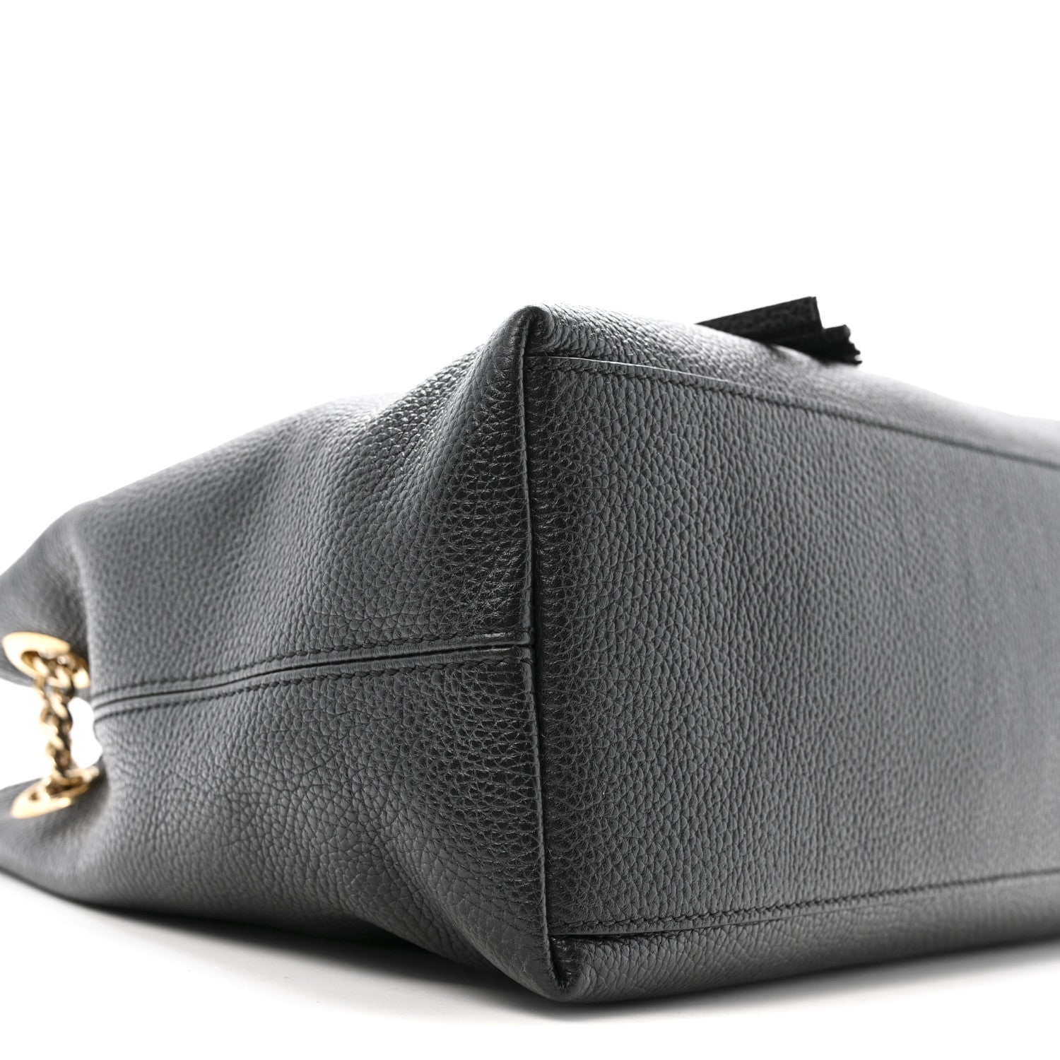 Gucci Pebbled Calfskin Medium Soho Chain Shoulder Bag Black
