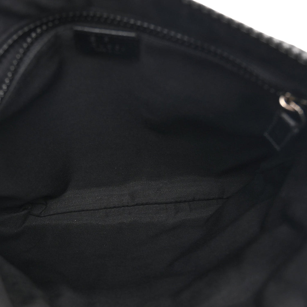 Gucci Nylon Monogram Small Flat Messenger Bag Black