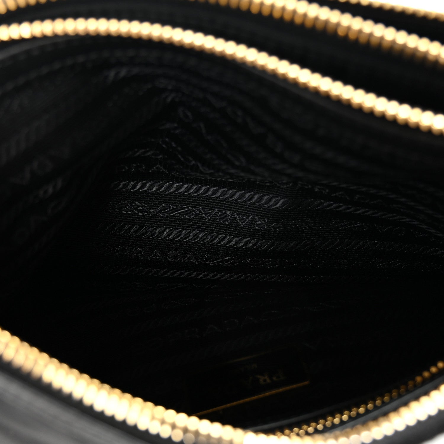Prada Tessuto Nylon Soft Calf Double Zip Crossbody Bag Black