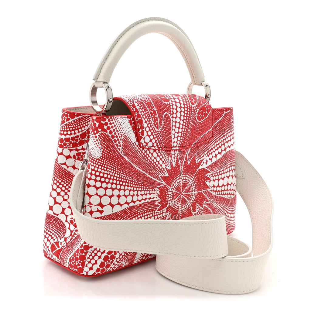 Louis Vuitton LV X YK Taurillon Psychedelic Flower Capucines BB Rouge