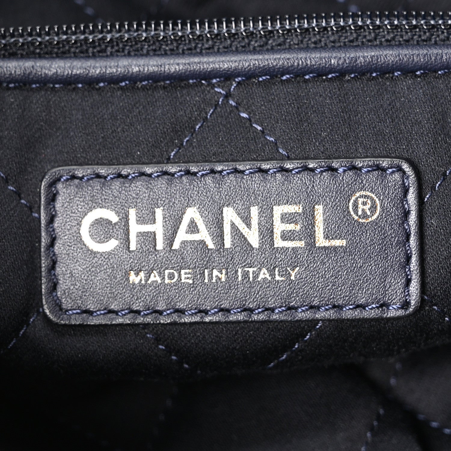 Chanel Shiny Calfskin Quilted Chanel 22 Backpack Dark Blue