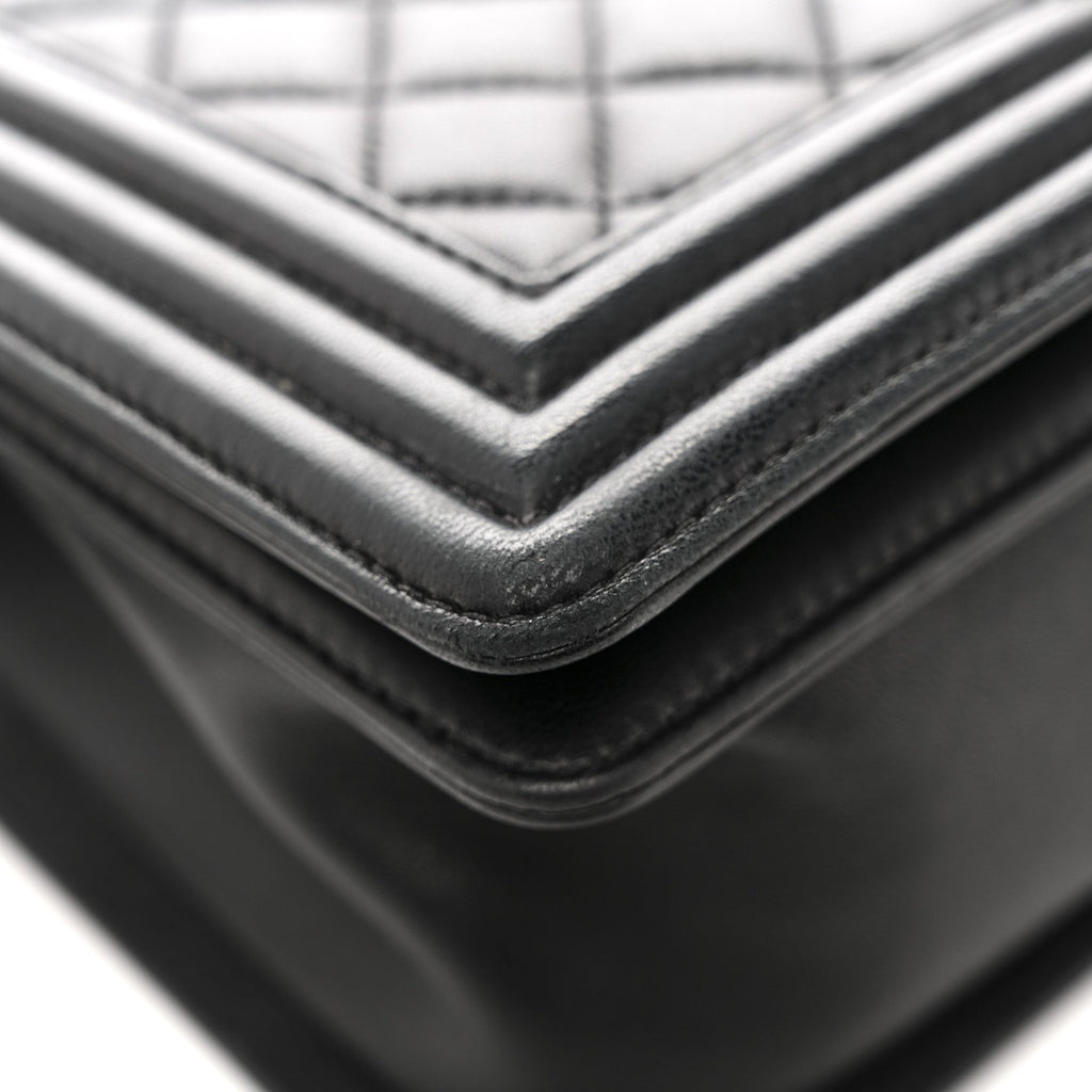 Chanel Lambskin Quilted Medium Boy Flap Black