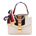 Gucci Calfskin Super Mini Sylvie Chain Shoulder Bag White