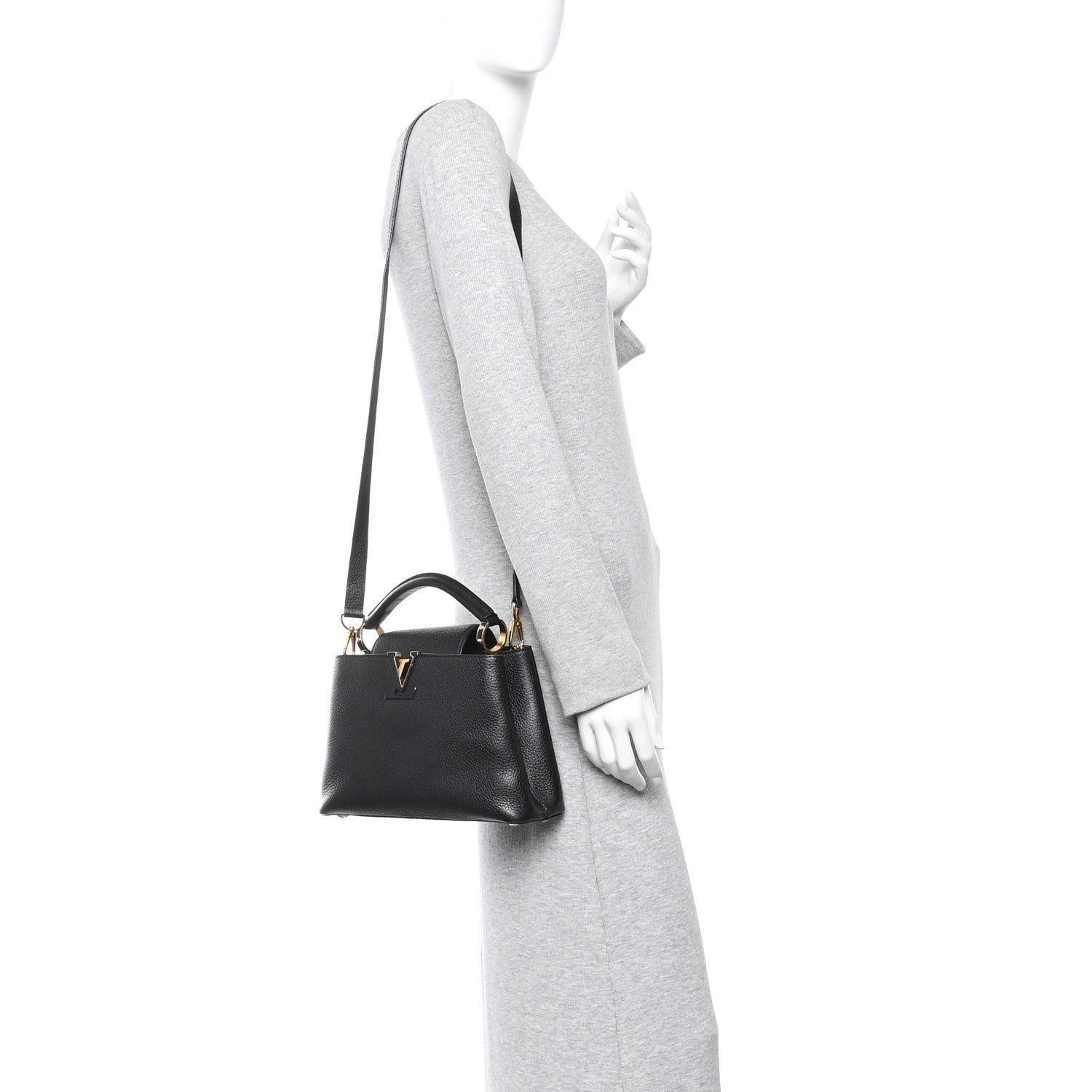 Louis Vuitton Taurillon Capucines BB Black