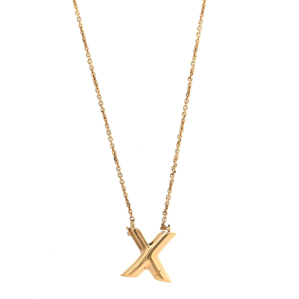 Louis Vuitton Metal LV And Me Letter X Necklace Gold