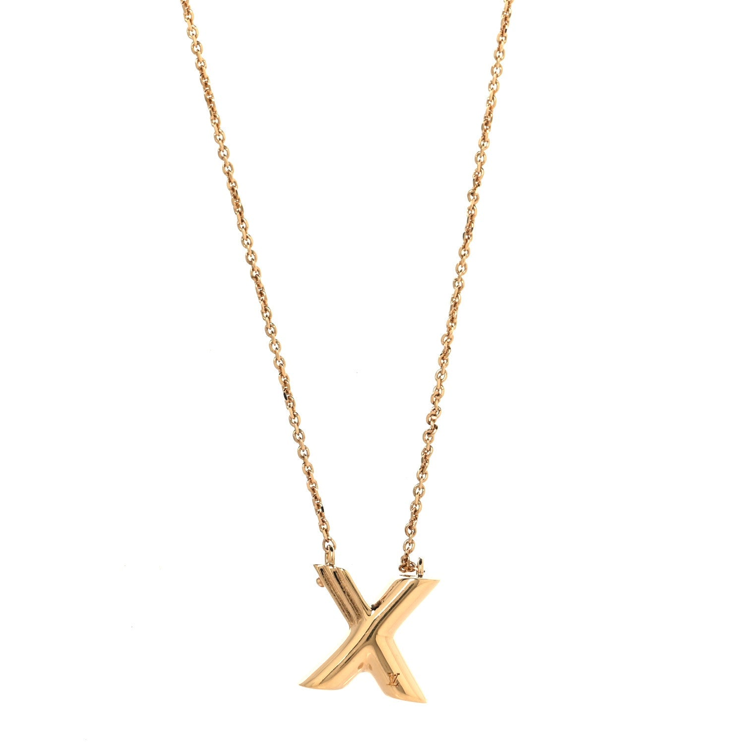 Louis Vuitton Metal LV And Me Letter X Necklace Gold