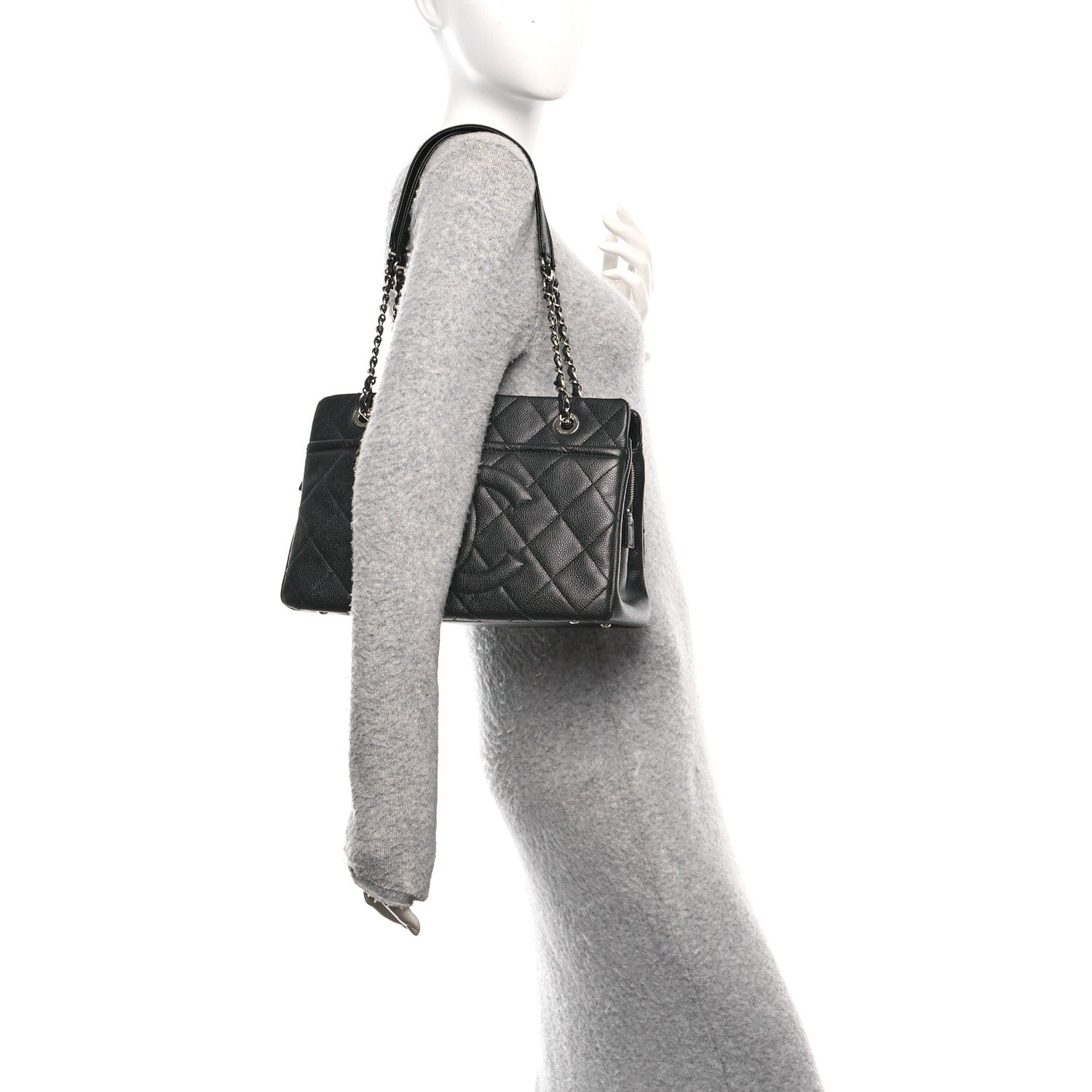 Chanel Caviar Quilted CC Timeless Soft Tote Black
