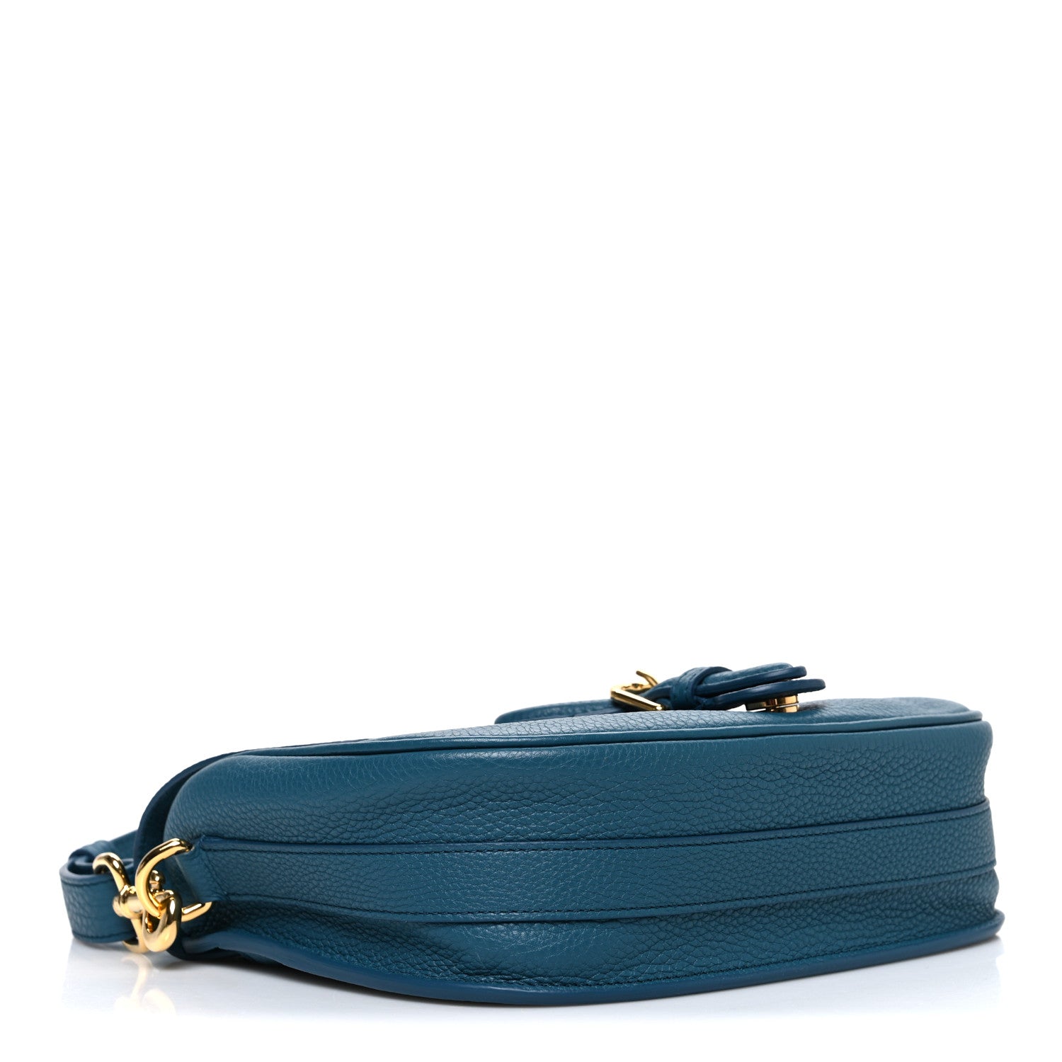 Christian Dior Grained Calfskin Medium Bobby Flap Steel Blue