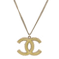 Crystal Enamel CC Necklace Light Gold