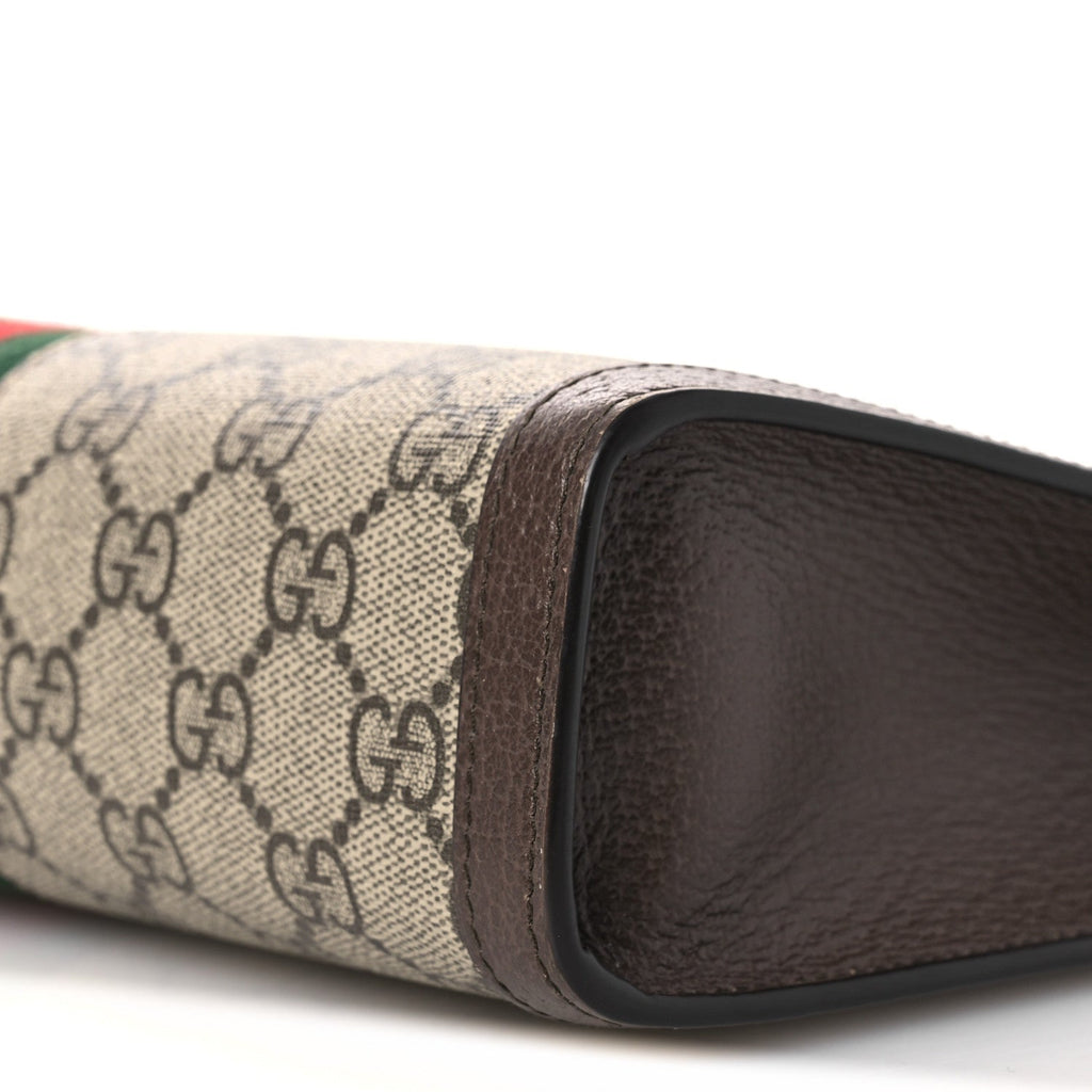 Gucci GG Supreme Monogram Web Ophidia Pouch Brown