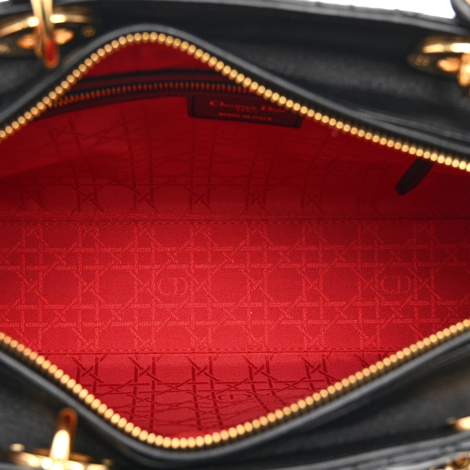 Christian Dior Lambskin Cannage Large Lady Dior Black