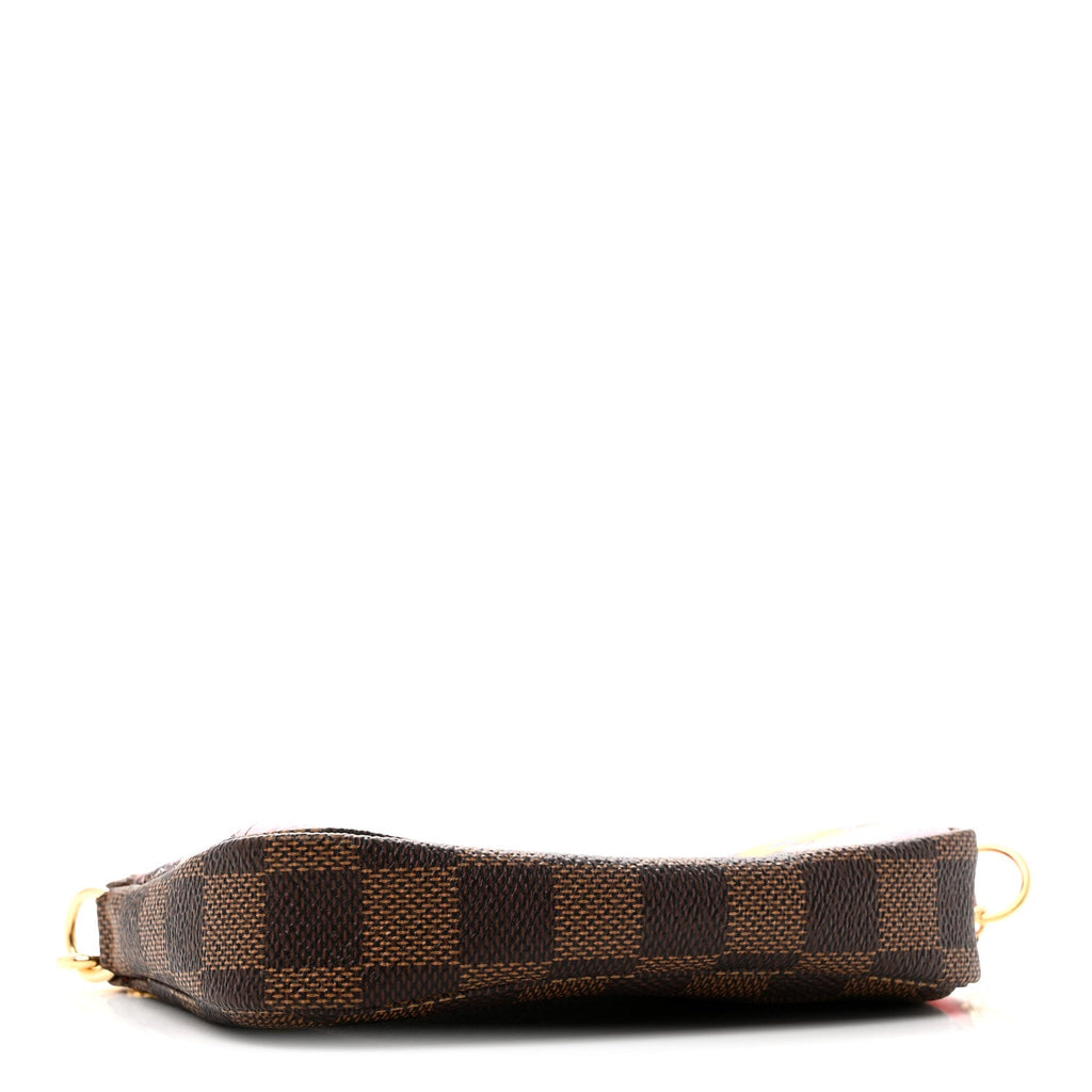 Louis Vuitton Damier Ebene 2019 Christmas Animation Mini Pochette Accessories Red