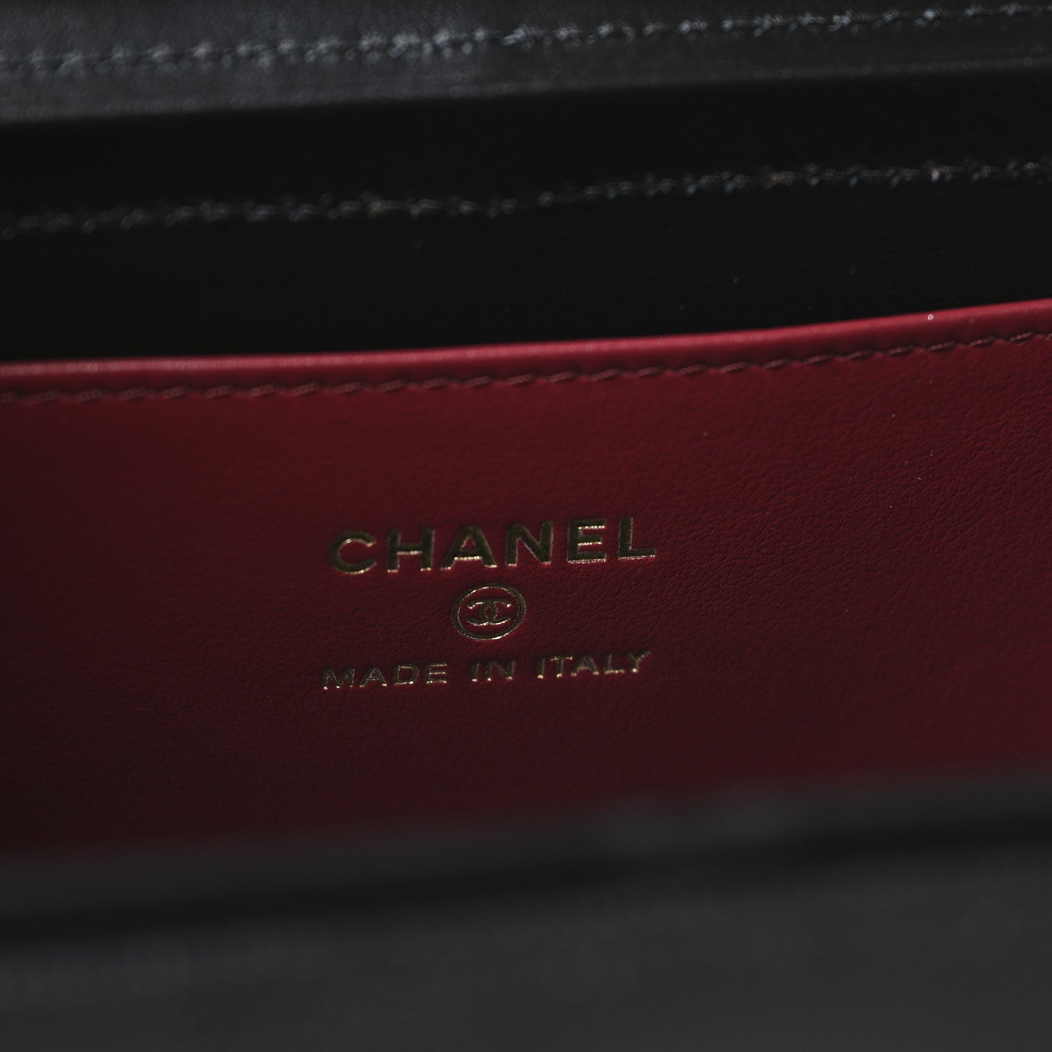 Chanel Shiny Caviar Preppy Coco Long Vanity With Strap Black