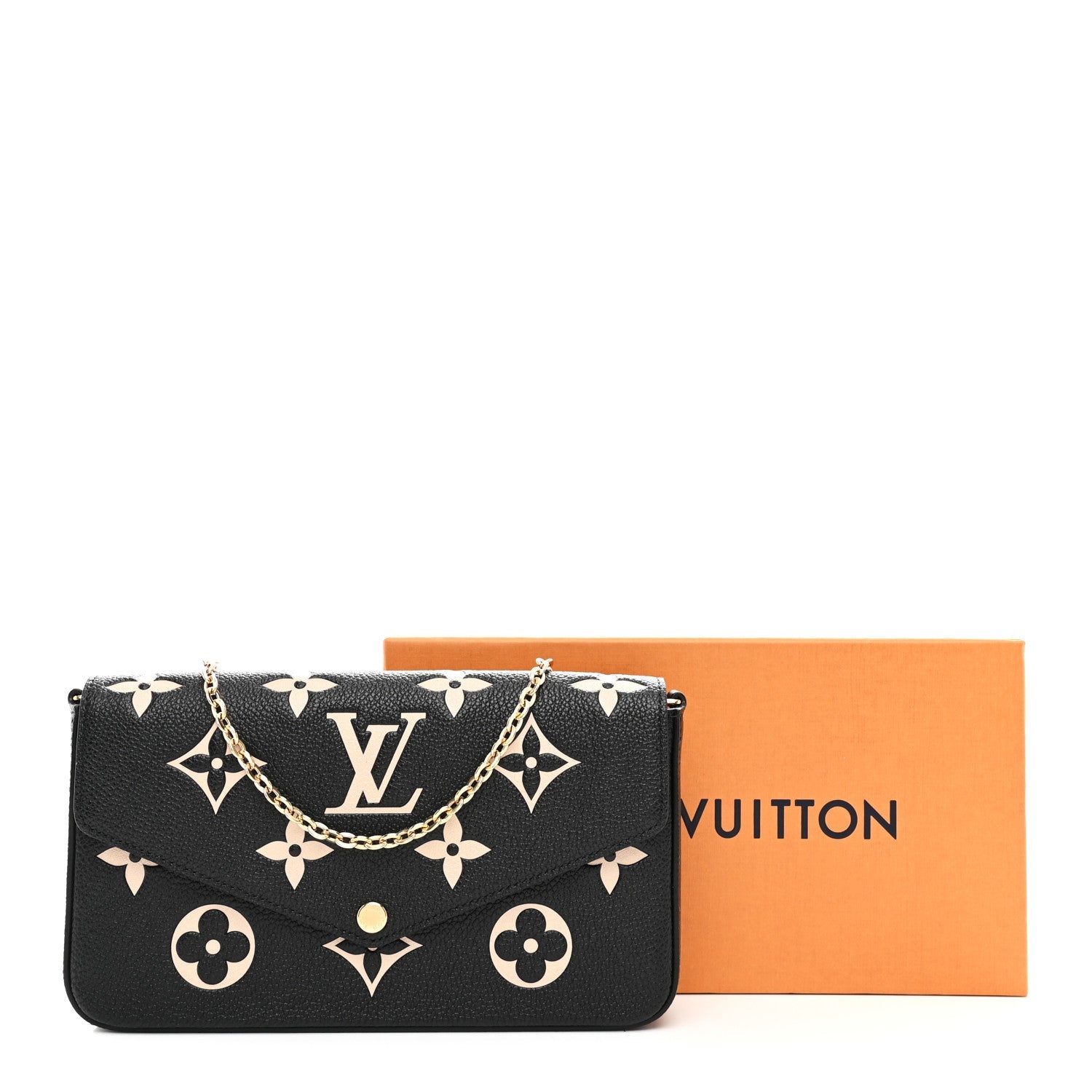 Louis Vuitton Empreinte Monogram Giant Felicie Pochette Black Beige