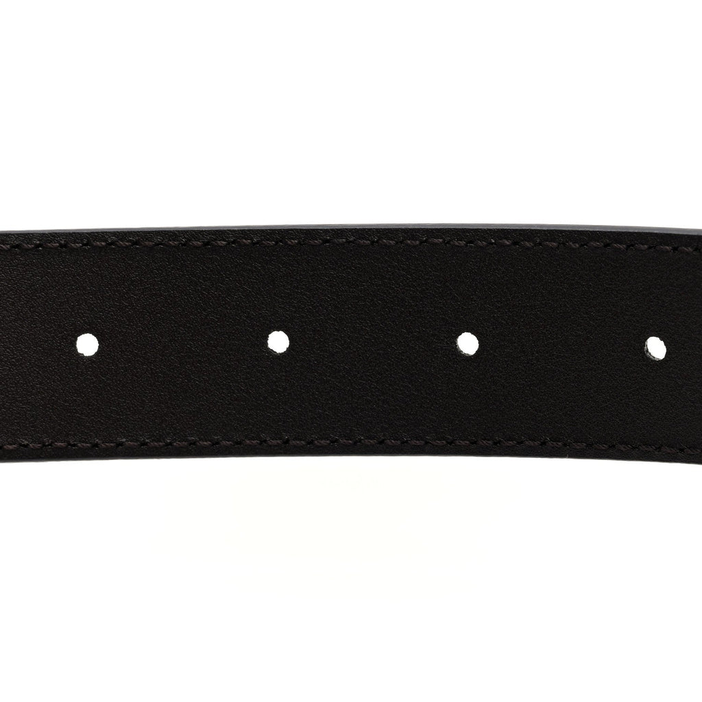 Gucci Plutone Calfskin Plaque GG 30mm Belt 80 32 Cocoa