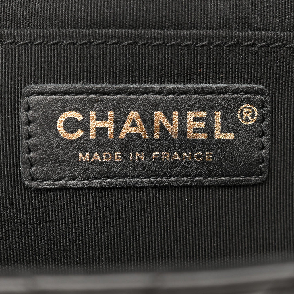 Chanel Calfskin Chevron Quilted Small Statement Flap Black