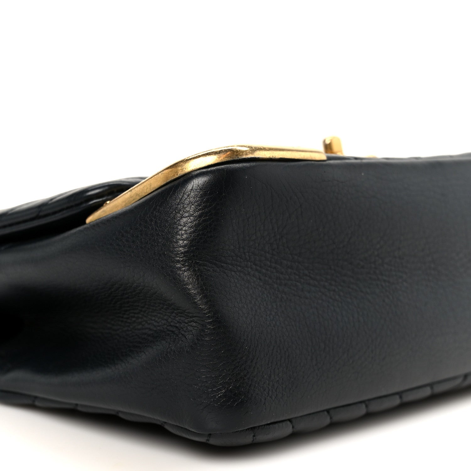 Chanel Calfskin Chevron Quilted Mini Rock The Corner Flap Black