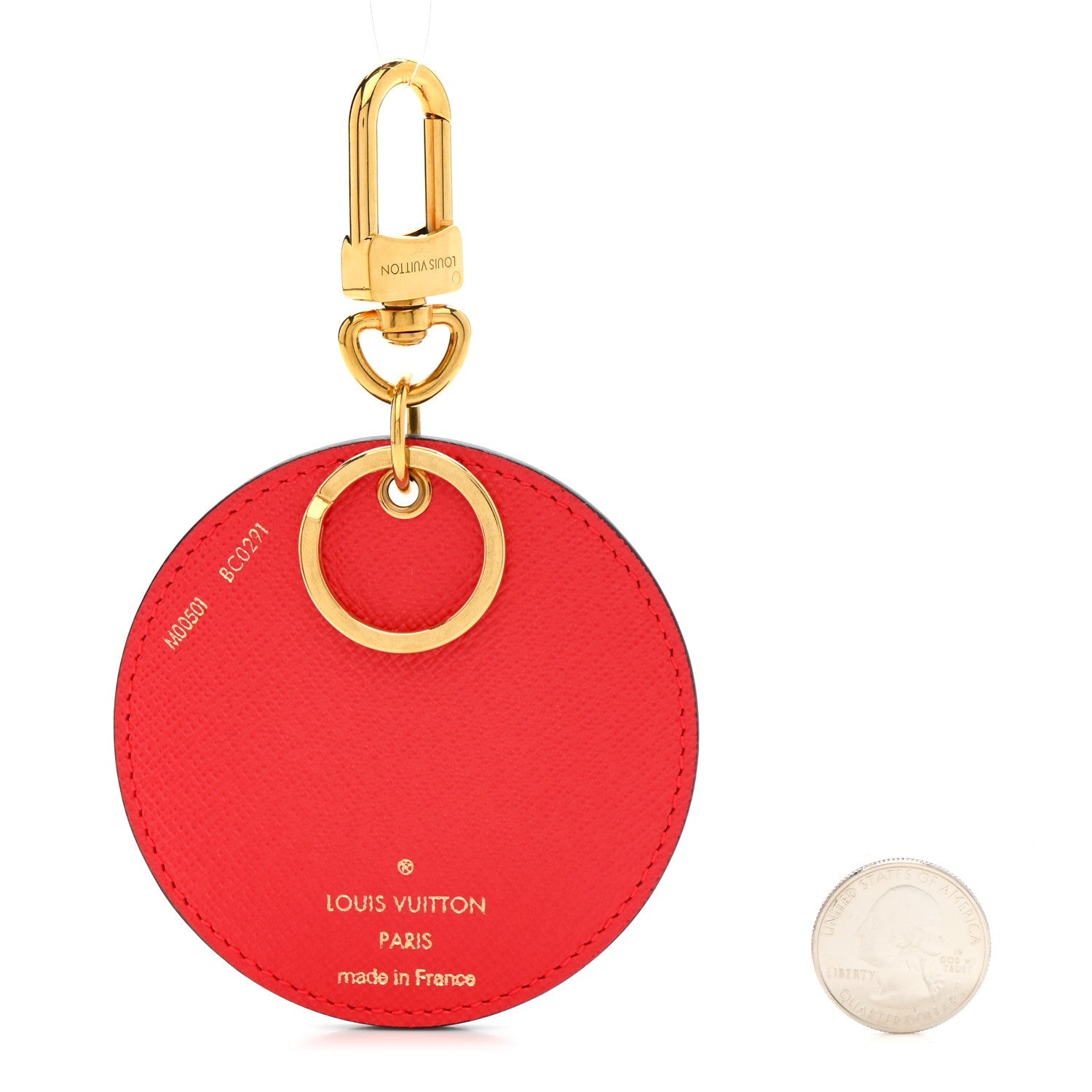 Louis Vuitton Monogram 2021 Christmas Animation London Bag Charm Key Ring Red