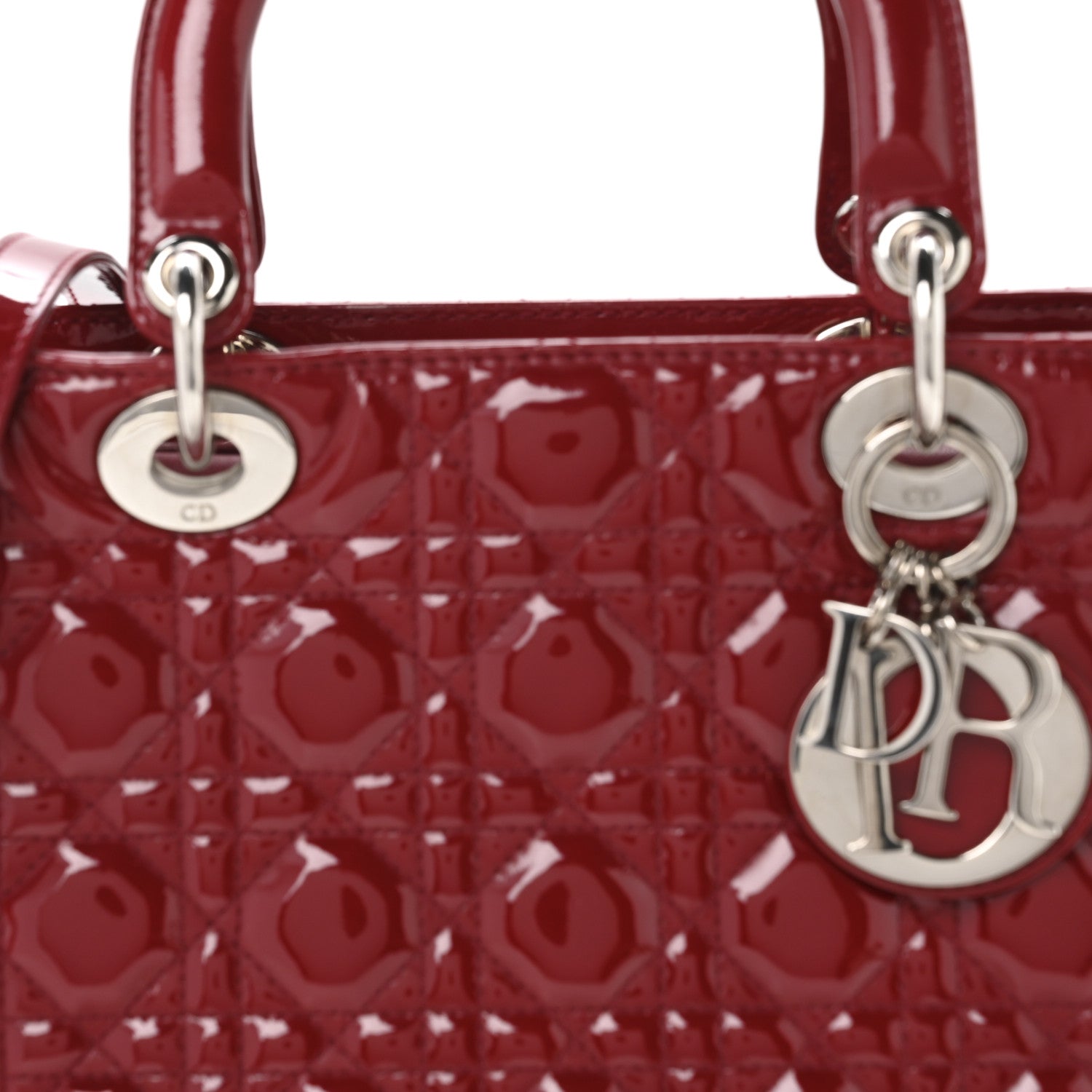 Christian Dior Patent Cannage Medium Lady Dior Red