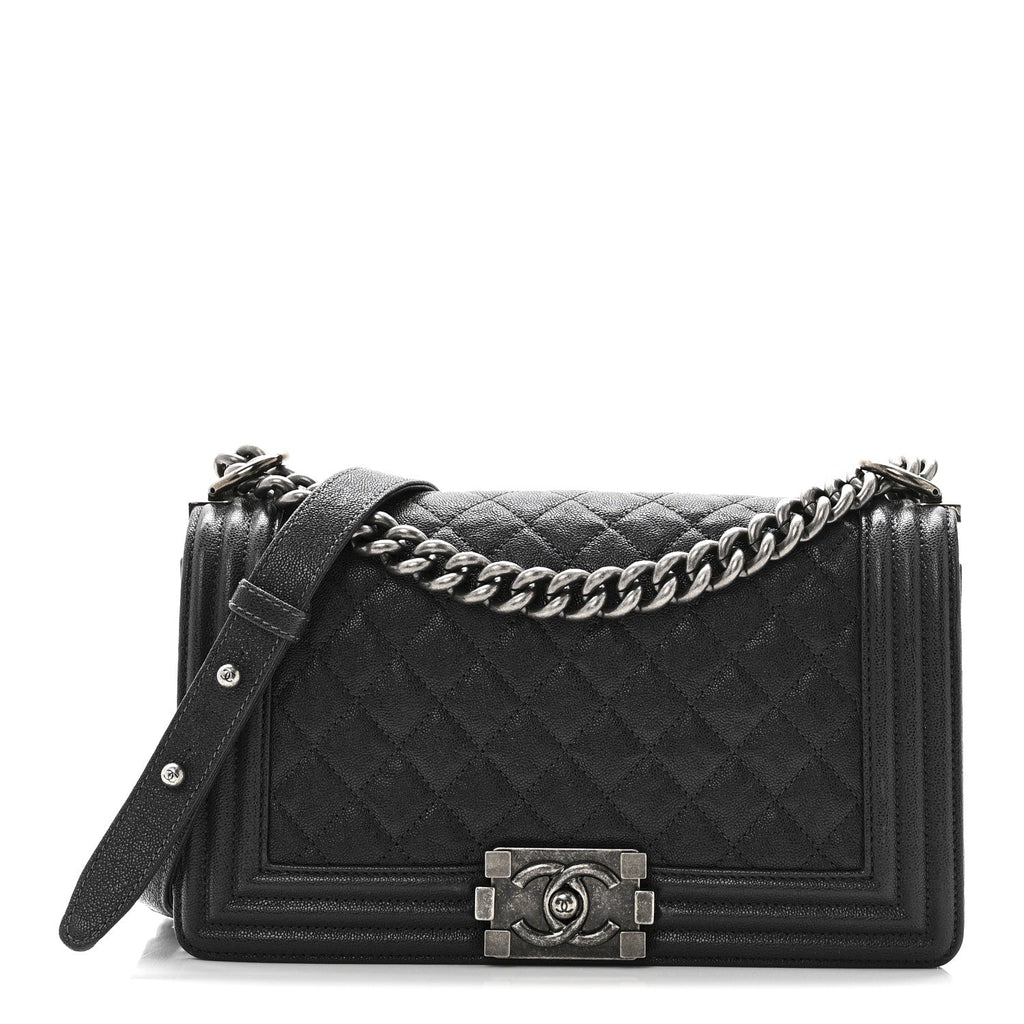 Chanel Caviar Quilted Medium Boy Flap Charcoal