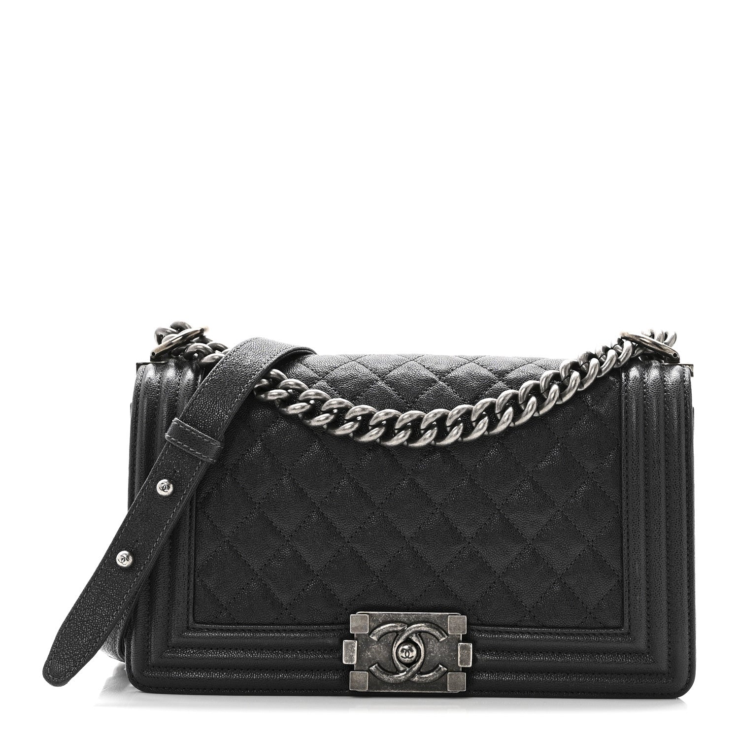 Chanel Caviar Quilted Medium Boy Flap Charcoal