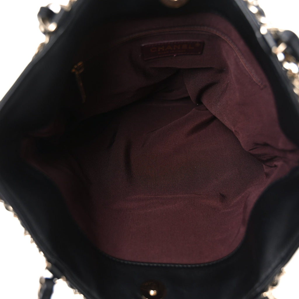 Chanel Lambskin Large Shopping Chain Tote Black