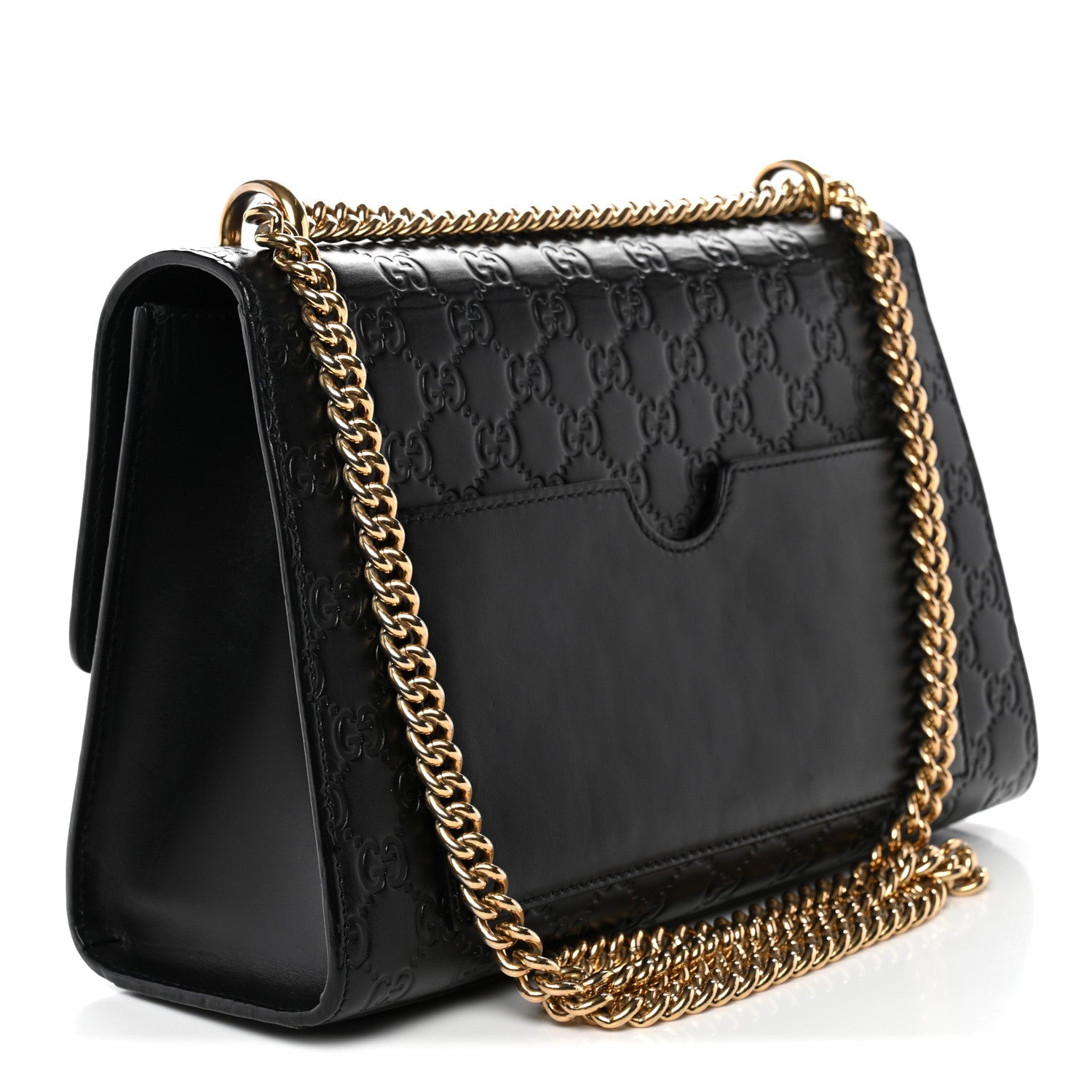 Gucci Guccissima Medium Padlock Shoulder Bag Black