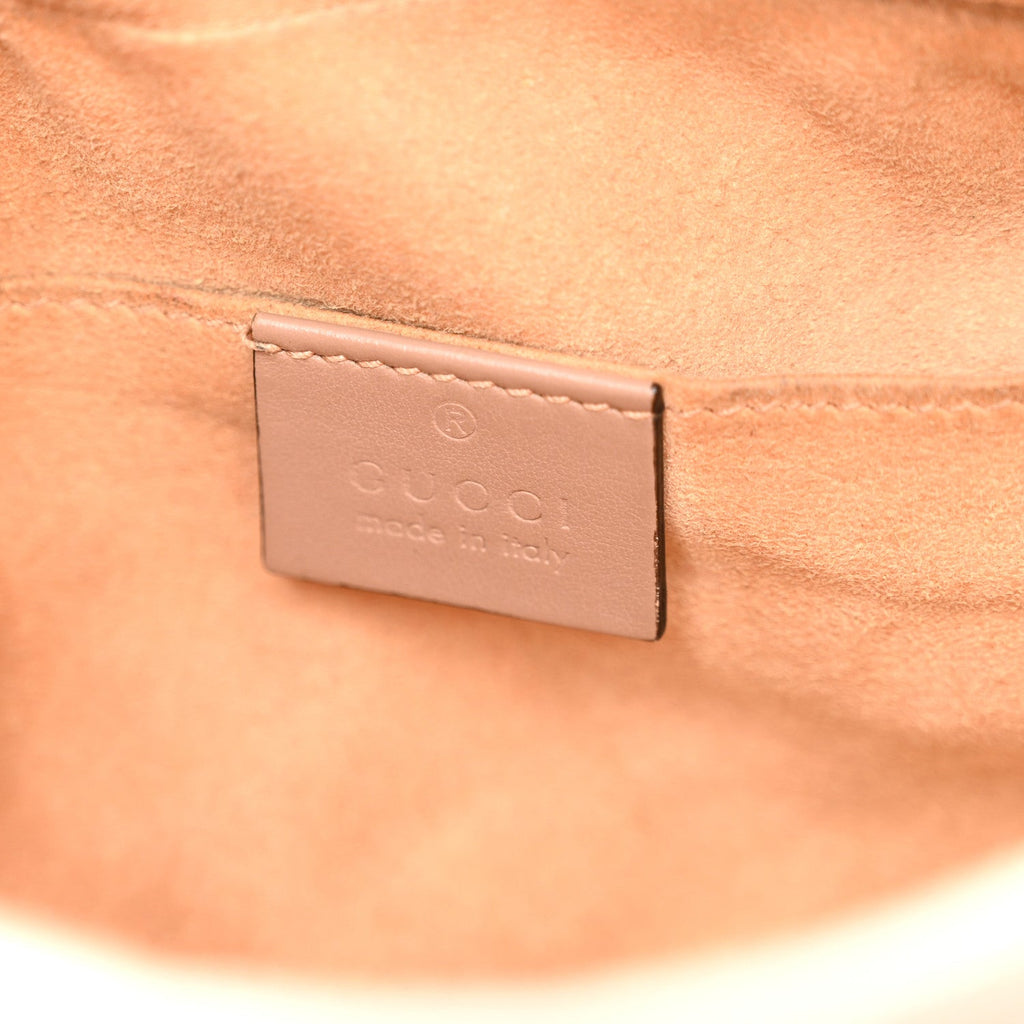 Gucci Calfskin Matelasse Small GG Marmont Chain Shoulder Bag Porcelain Rose