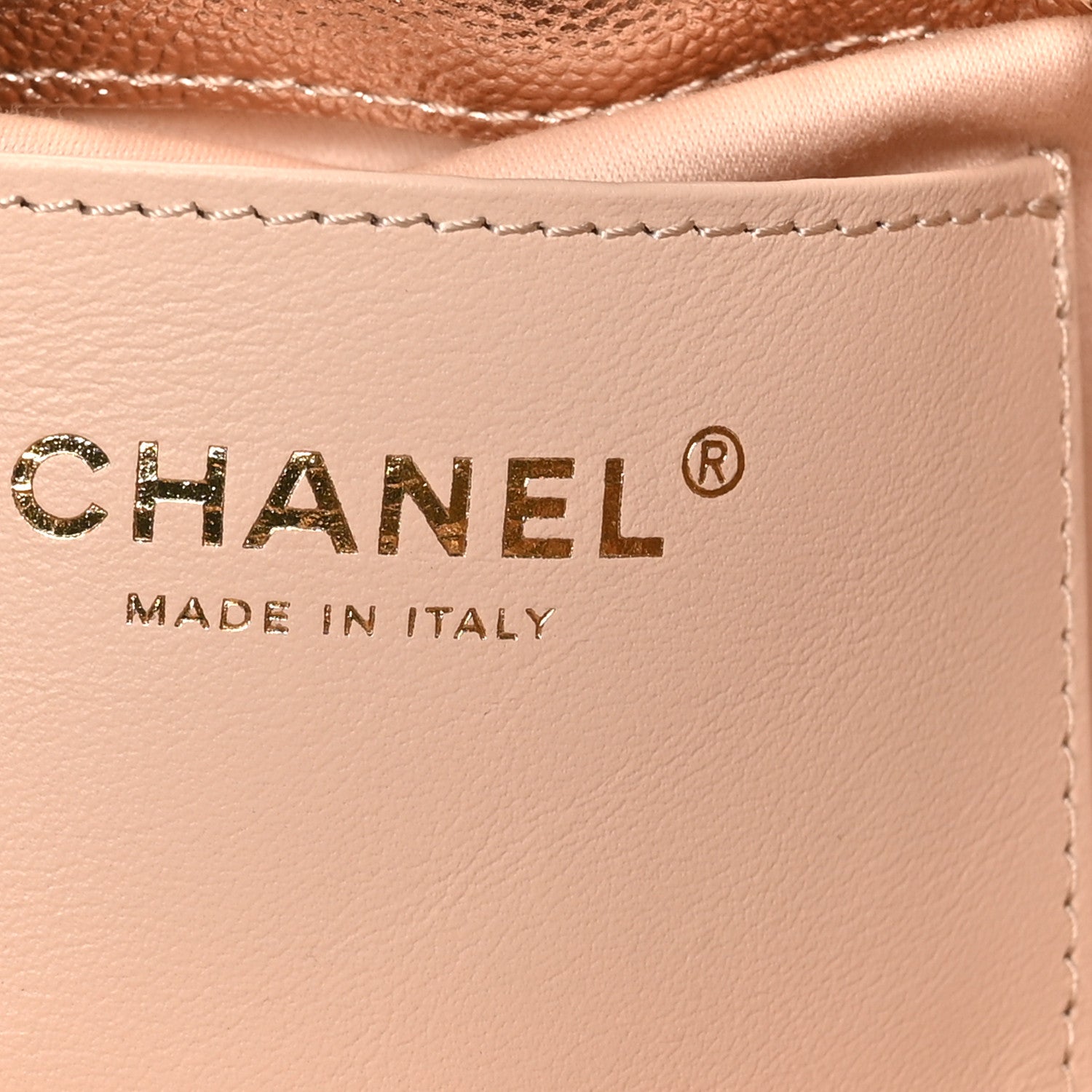 Chanel Metallic Caviar Quilted Mini Chanel 25 Handbag Copper