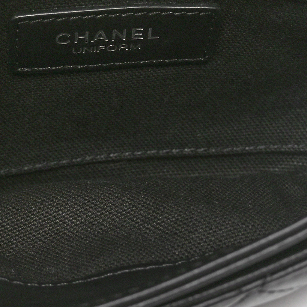 Chanel Calfskin Quilted CC Uniform Flap Belt Bag Black