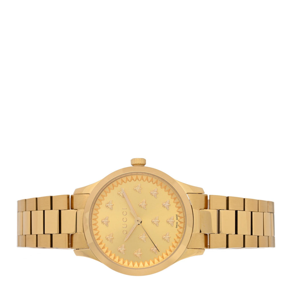 Gucci Stainless Steel 32mm G-Timeless Bee Quartz Watch Gold