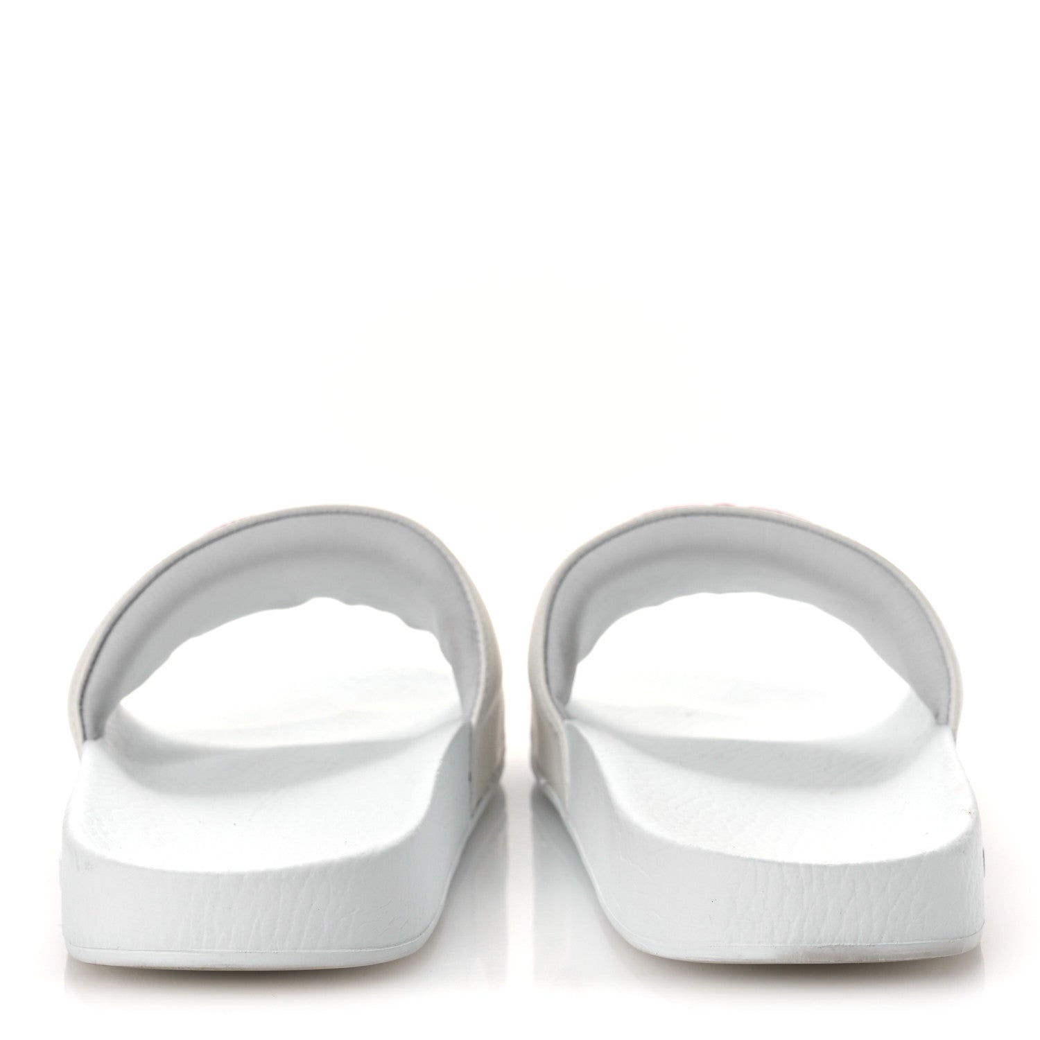 Gucci Nappa Miro Soft Calfskin Interlocking G Mens Slide Sandals 6 White Hibiscus Red