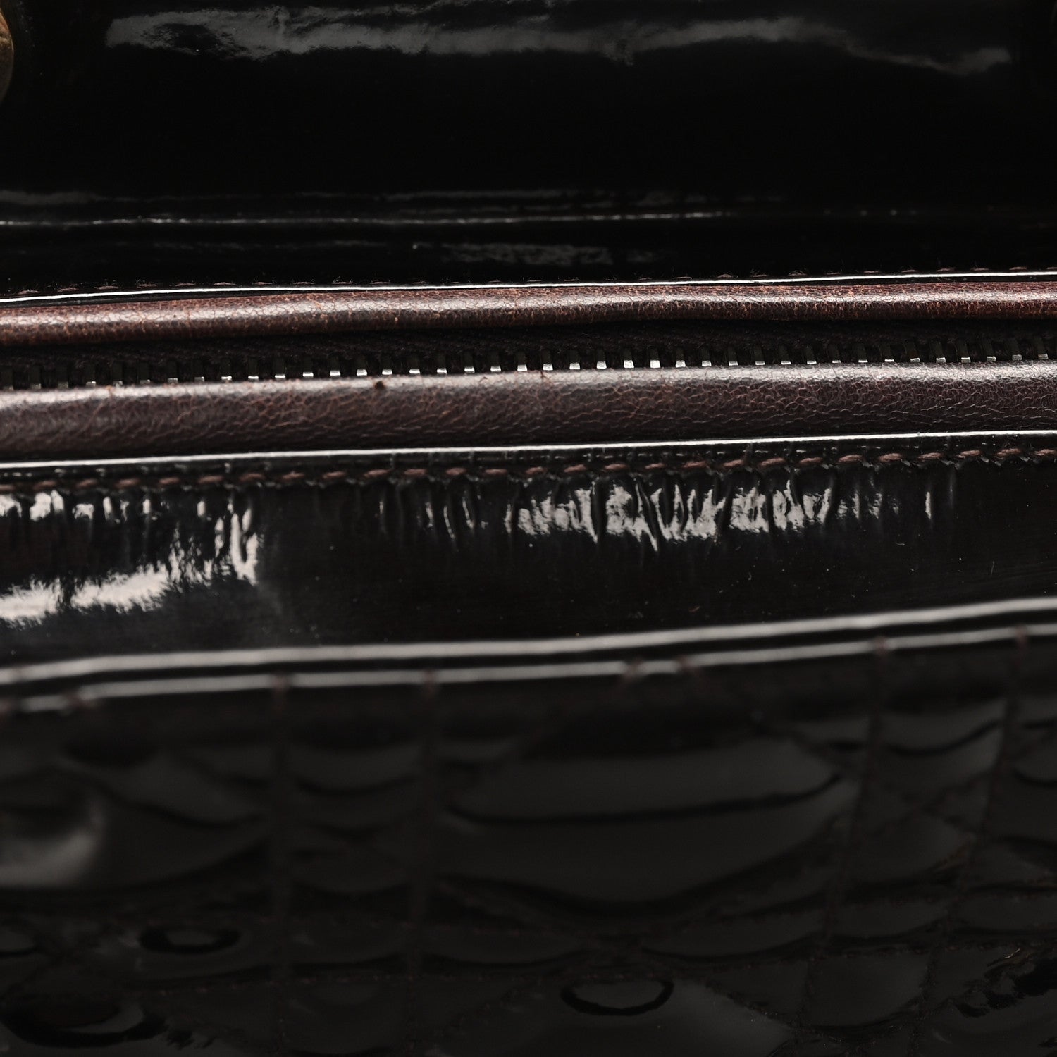 Christian Dior Patent Cannage Medium Lady Dior Dark Brown