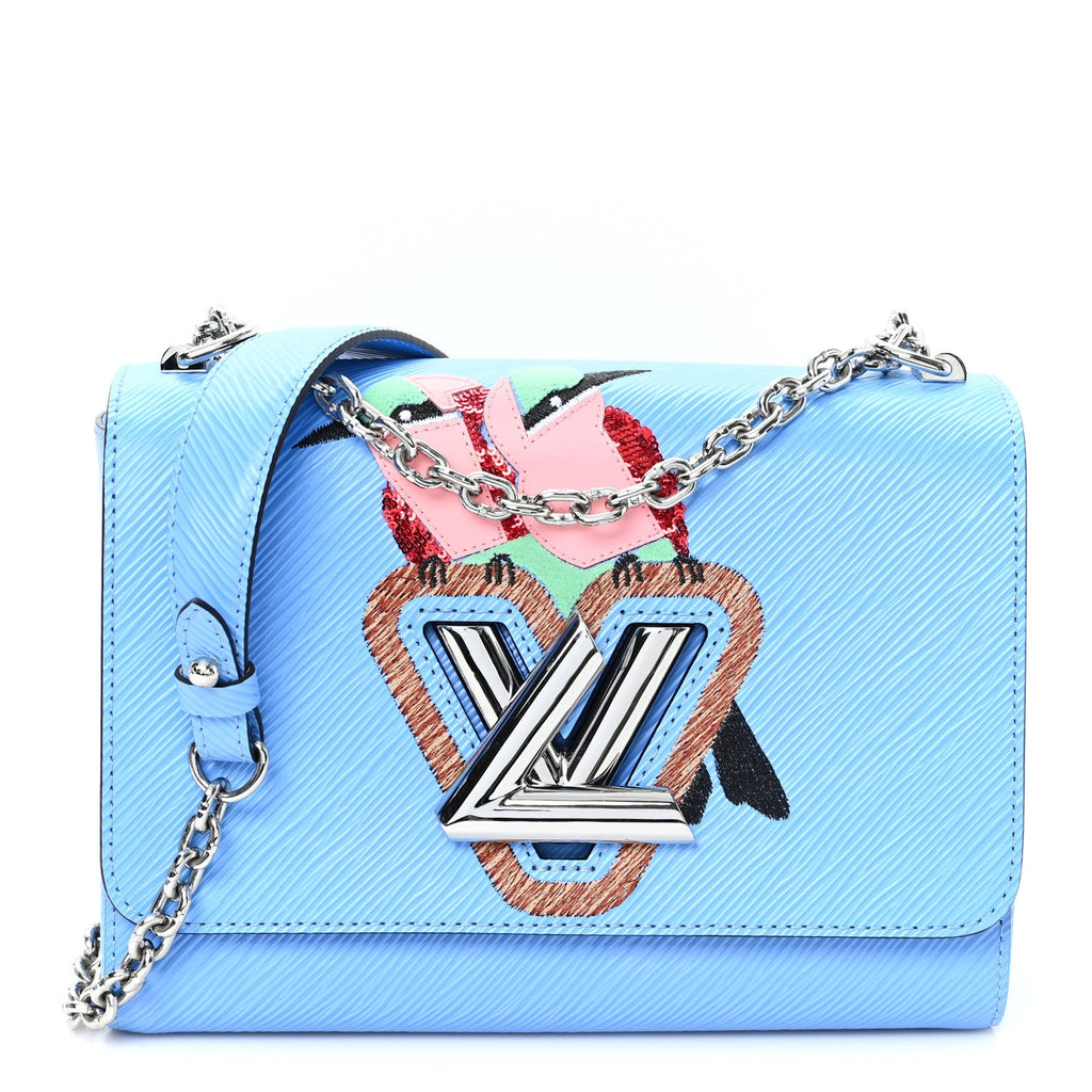 Louis Vuitton Epi Tropical Birds Twist Shoulder Bag MM Bleuet