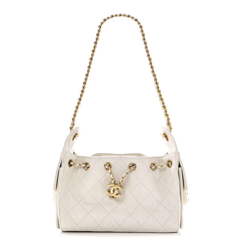 Chanel Caviar Quilted Mini Chanel 25 Handbag White