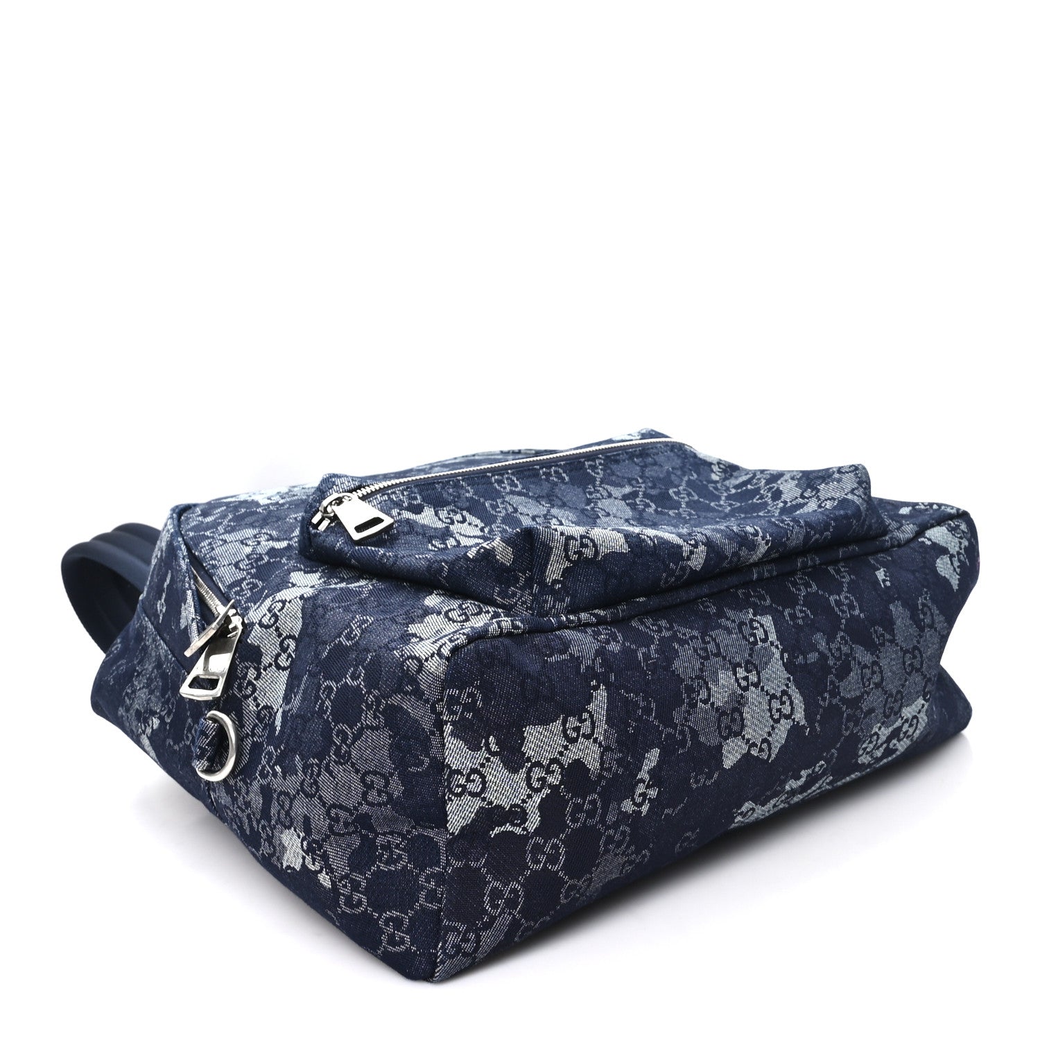 Gucci Denim Monogram Camouflage Large Backpack Blue