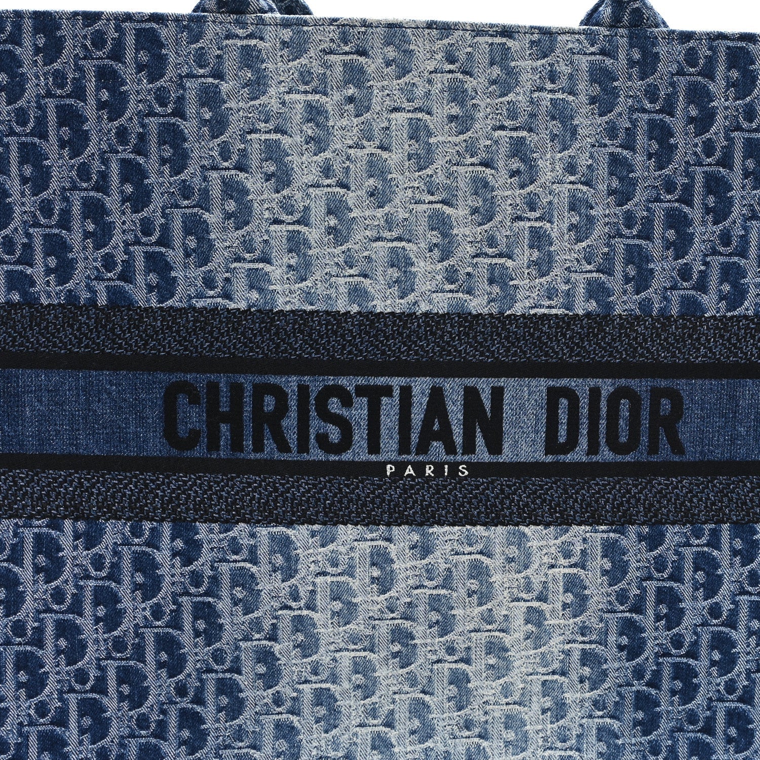Christian Dior Oblique Denim Large Book Tote Blue