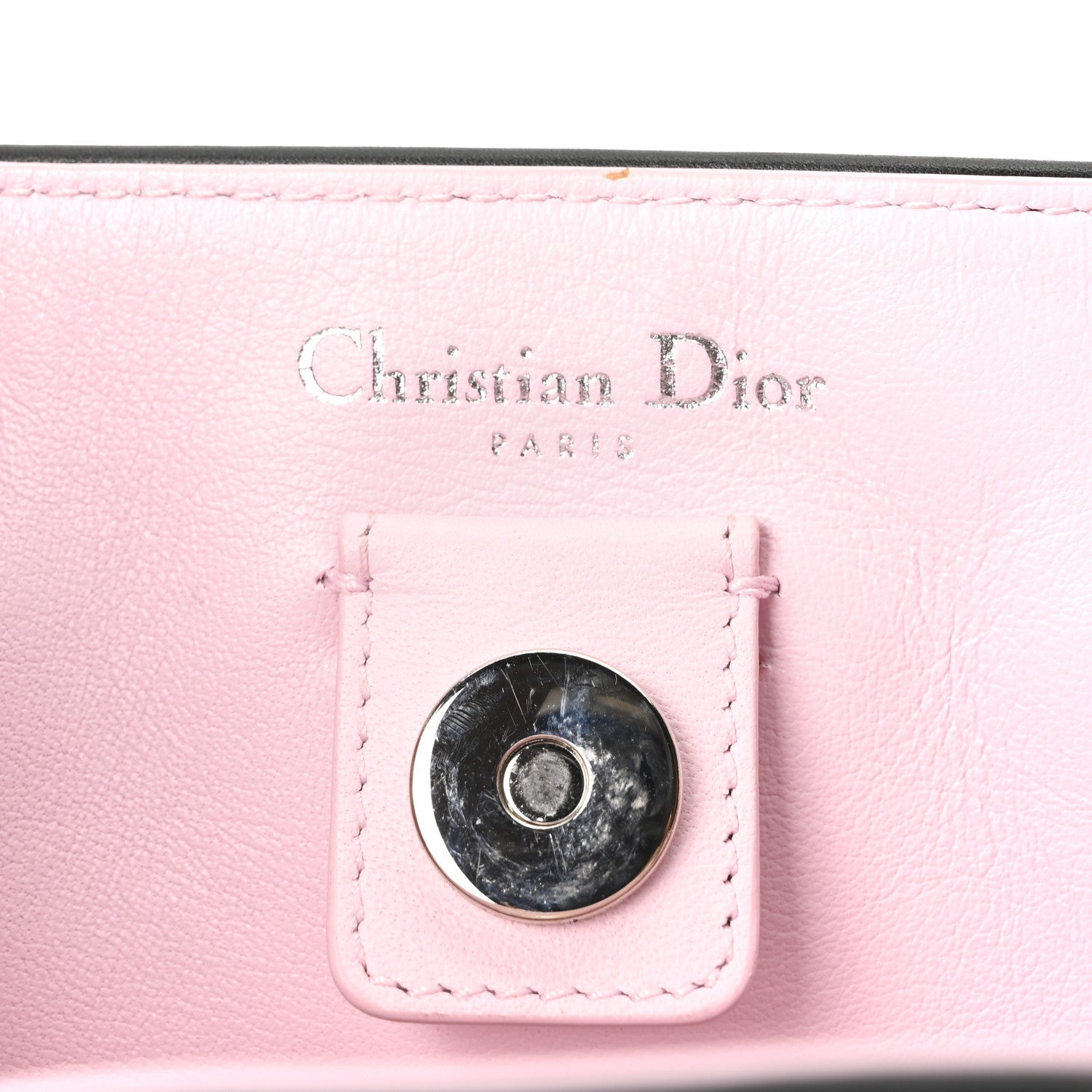 Christian Dior Smooth Calfskin Sequin Houndstooth Embroidered Medium Diorissimo Black