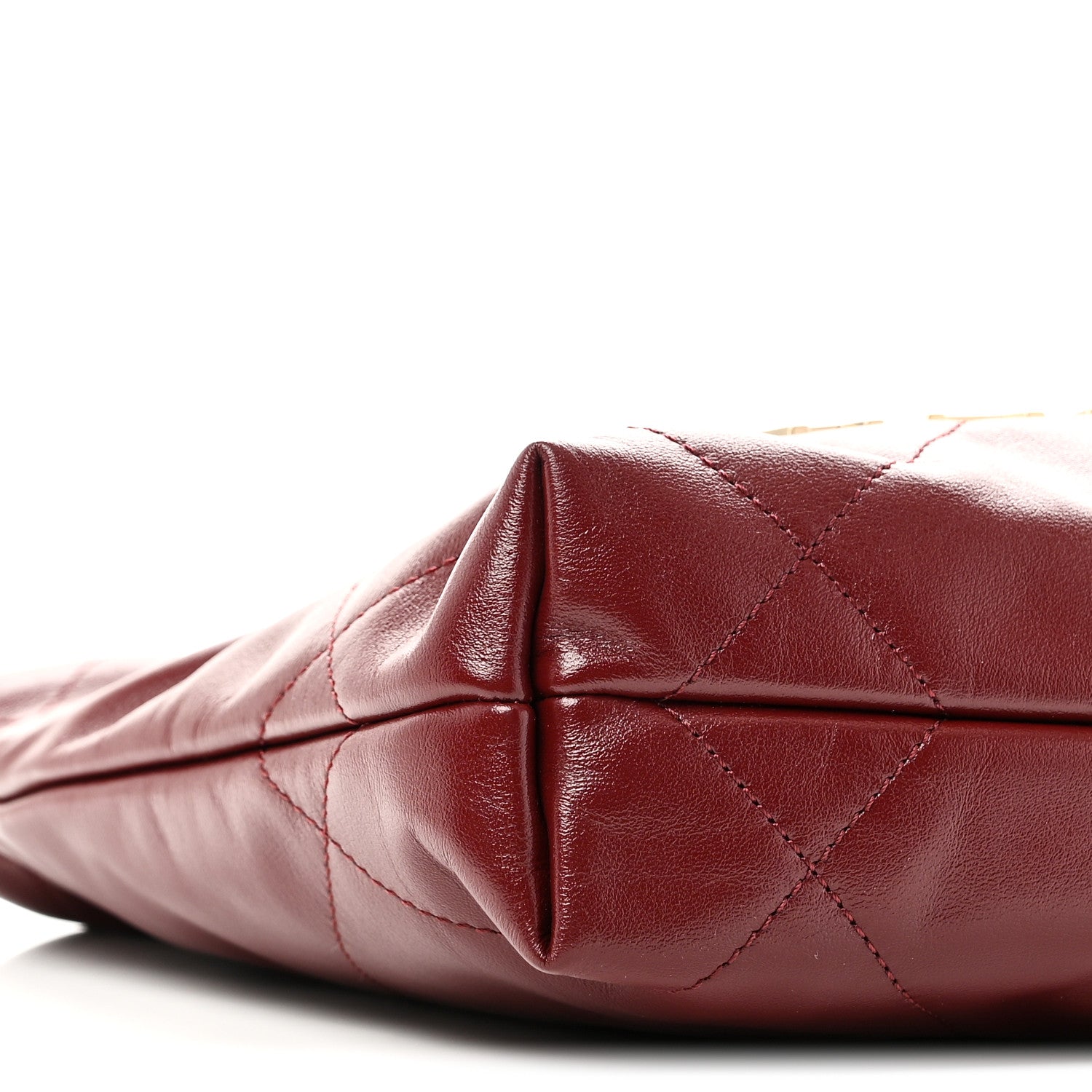 Chanel Shiny Calfskin Quilted Mini Chanel 22 Dark Burgundy