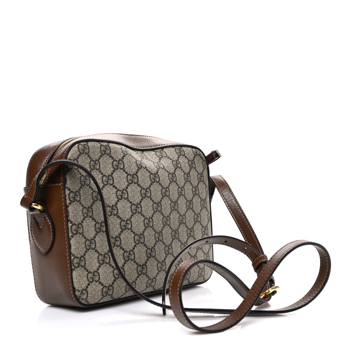 Gucci GG Supreme Monogram Small Horsebit 1955 Shoulder Bag Beige Brown Sugar