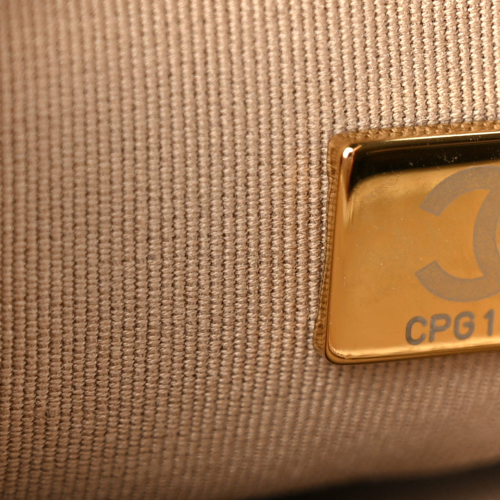 Chanel Shiny Calfskin Quilted Suede Goatskin Mini Messenger Beige