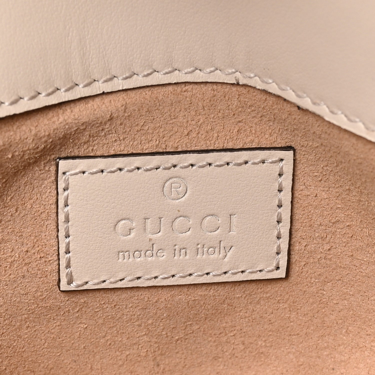 Gucci Calfskin Matelasse Super Mini GG Marmont Shoulder Bag White