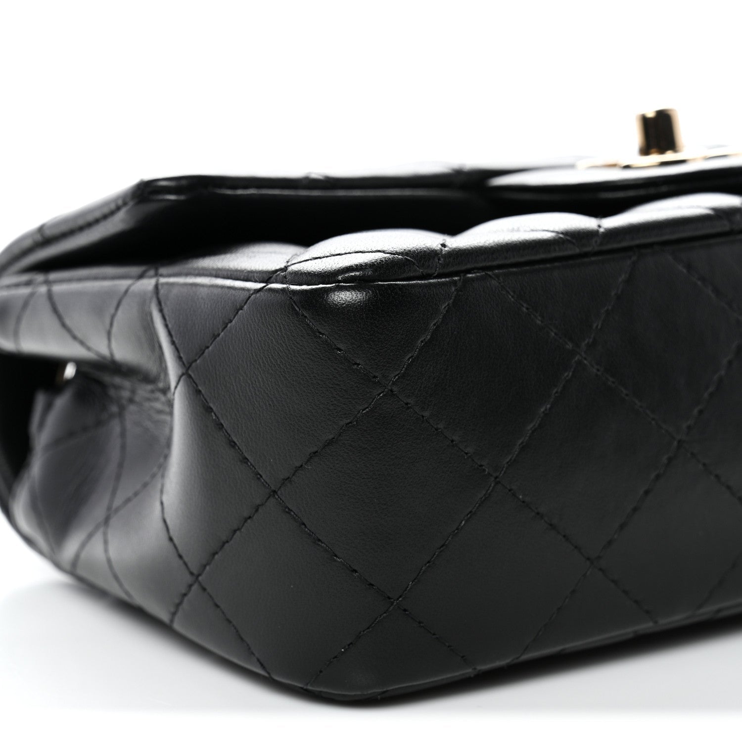 Chanel Lambskin Quilted Mini Rectangular Flap Black